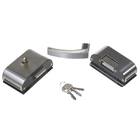 FECHADURA ELETRICA C/RECORTE NATURAL INOX 12V P/PORTA VIDRO 2 FOLHAS HDL