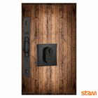 Fechadura 1005 Preto Com Cilindro Oval E Roseta Quadrada Stam