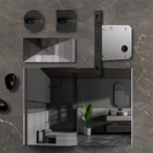 Fechadura 1006 Bater Correr Banheiro Preta Roseta Quadrada St