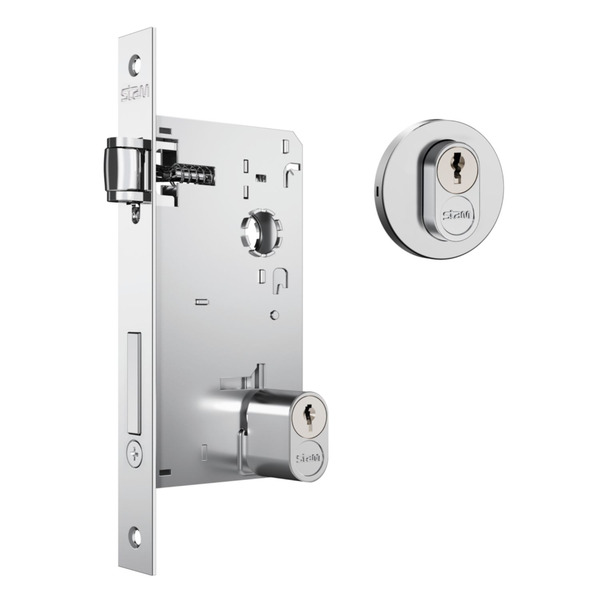 Fechadura 1601 Rolete Para Porta Pivotante Roseta Redonda Cro