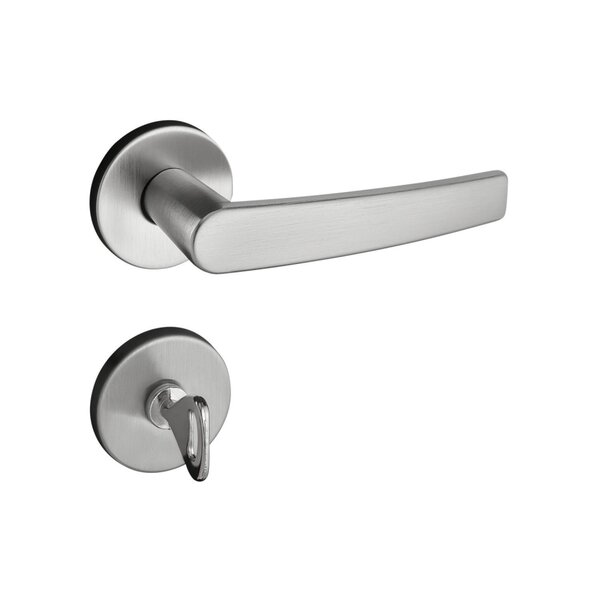 Fechadura 401 Com Roseta Cromo Acetinado Banheiro Cromo Aceti