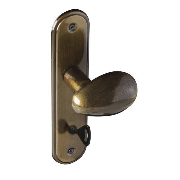 Fechadura 404 Com Espelho Bronze Oxidado Banheiro Bronze