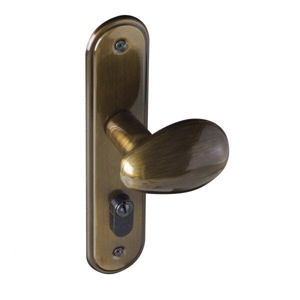 Fechadura 404 Com Espelho Bronze Oxidado Externa Bronze