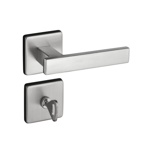 Fechadura 408 Com Roseta Cromo Acetinado Banheiro Cromo Aceti