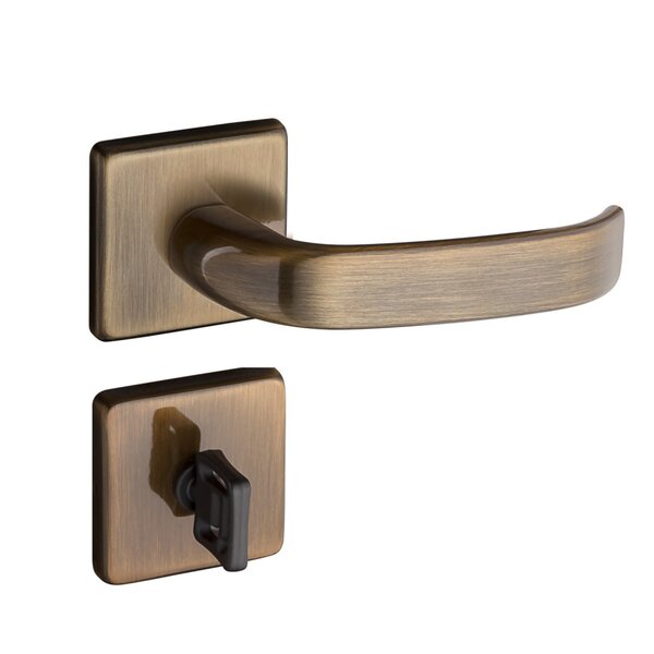 Fechadura 413 Com Roseta Bronze Oxidado Banheiro Bronze