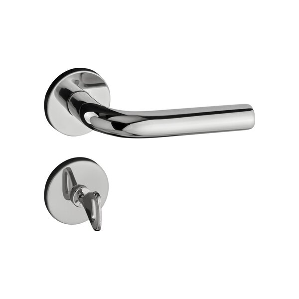 Fechadura 470 Com Roseta Inox Polido Banheiro Inox Polido