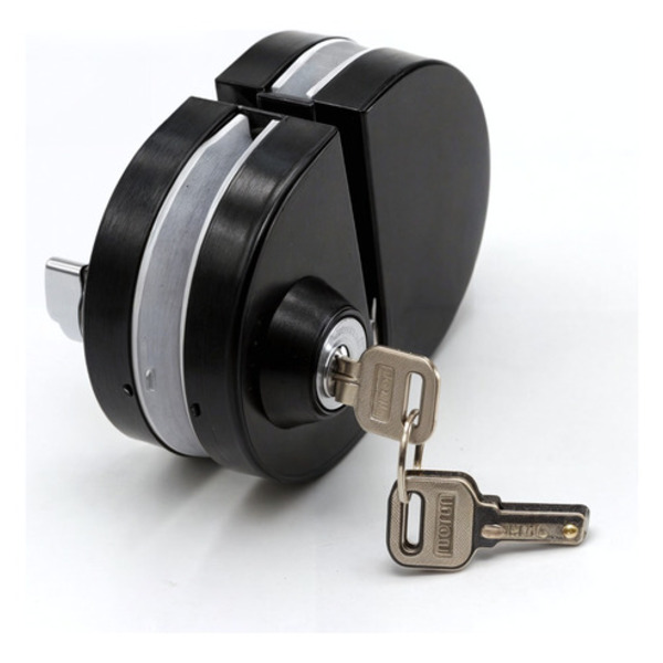 Fechadura 98-6 Porta De Vidro Com Pressão Preta Inox Aço