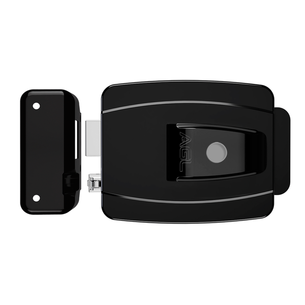 Fechadura Al100r 42mm Com Botão E Chave Tetra 12v Preta Agl