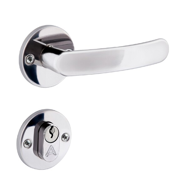 Fechadura Aliança Simples para Porta de Entrada Polido 40mm Aço Inox 2600/11