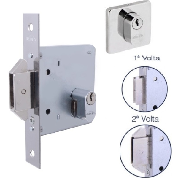 Fechadura Arouca 1006 Externa Porta De Correr Roseta Quadrada