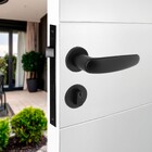 Fechadura Arouca Alta Segurança para Porta de Entrada Preta 55mm Aço Inox Polo