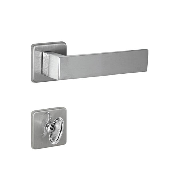 Fechadura Arouca Simples para Porta do Banheiro Escovado 55mm Aço Inox Chess