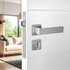 Fechadura Arouca Simples para Porta do Banheiro Escovado 55mm Aço Inox Chess