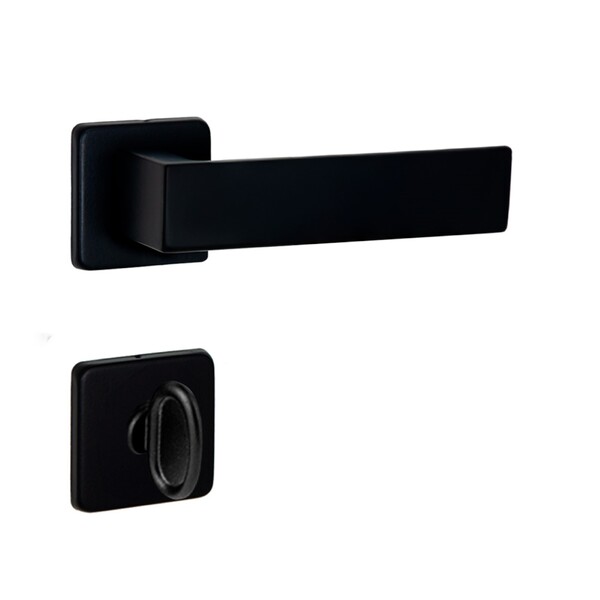 Fechadura Arouca Simples para Porta do Banheiro Preto 55mm Aço Inox Chess