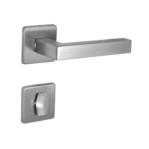 Fechadura Arouca Simples para Porta do Banheiro Escovado 55mm Aço Inox Quadratta