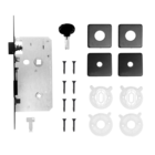 Fechadura Arouca para Porta do Banheiro Preto 40mm Aço Inox