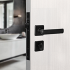 Fechadura Arouca para Porta do Banheiro Preto 40mm Aço Inox