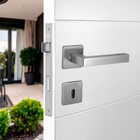 Fechadura Arouca Simples para Porta Interna Escovado 55mm Aço Inox Quadratta