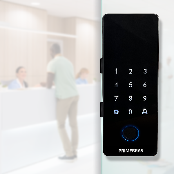 Fechadura Athenas Vidro Eletrônica Biométrica Primebras P/ Co