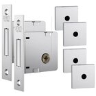 Fechadura Auxiliar Trava Stam 1004 Inox Roseta Quadrada Croma