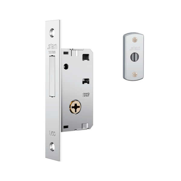 Fechadura Auxiliar Trava Tetra Estreita 1003 Simples Inox Inox