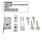 Fechadura Auxiliar Trava Tetra Estreita 1003 Simples Inox Inox