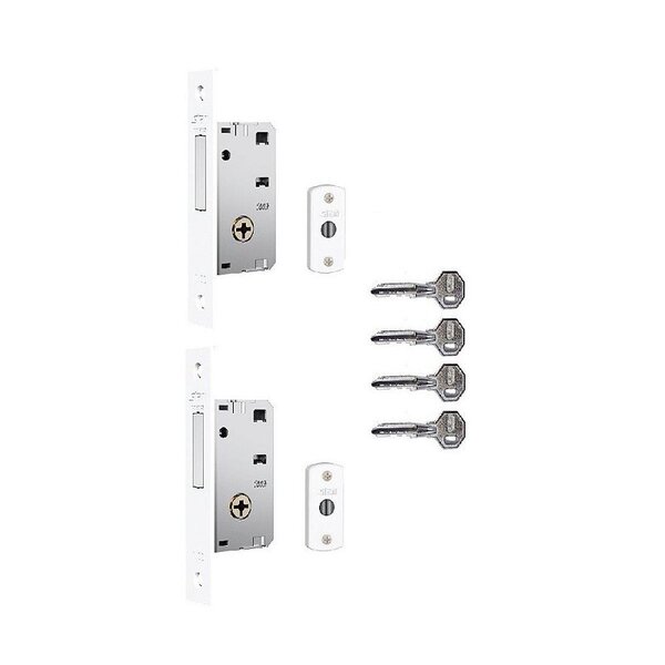 Fechadura Auxiliar Trava Tetra Stam 1003 Branca Dupla Estrei