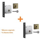 Fechadura Auxiliar Trava Tetra Stam 1004 Antique Velho Dupla