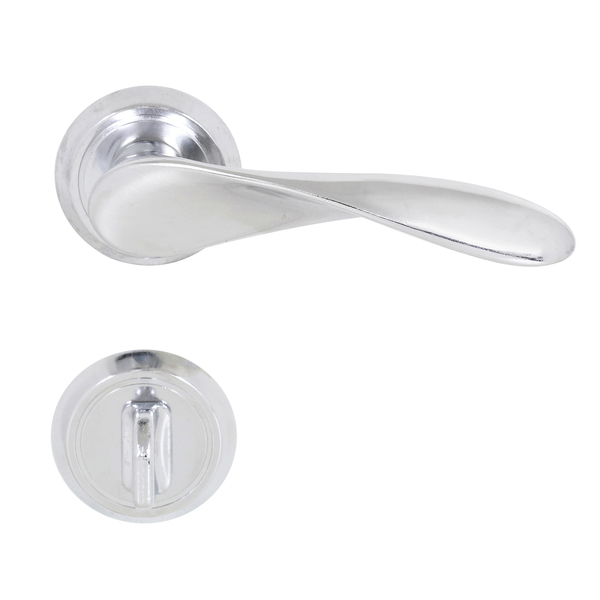 Fechadura Banheiro 55mm Zamac Cromado Acetinado Wave Papaiz