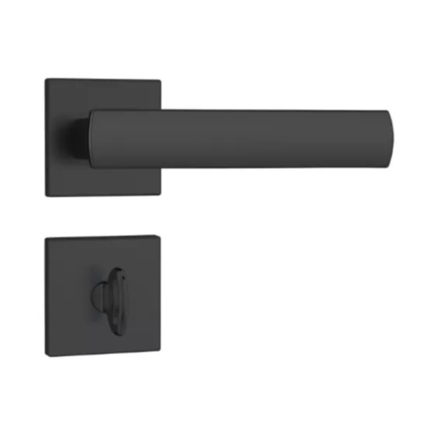 Fechadura Banheiro Stam 823/35 Preto Fosco Roseta Quadrada