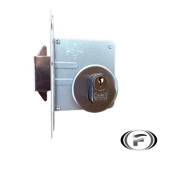 Fechadura Bater Correr 45mm Externa Roseta Redonda Cromada Un