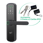 Fechadura Biometria Inteligente ELG Preta de Embutir Biometria, Chave, Senha, Cartão e Wi-Fi