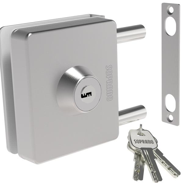 Fechadura Blindex Pressao Soprano Vidro C/ Alvenaria Bater Pi