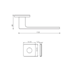 Fechadura Chess Interna Roseta Quadrada Preta 40mm Arouca