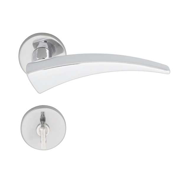 Fechadura com Roseta Cromada para Porta do Banheiro 55mm Simples Esplendore Pado