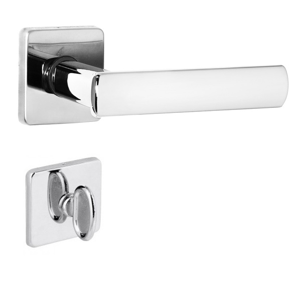 Fechadura Dama Cromada Arouca 40mm Roseta Quadrada Inox - Ban