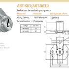 Fechadura De Embutir Para Gaveta Art 861 Com Lingueta Longa
