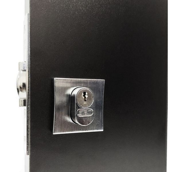 Fechadura De Porta Prata Escovada Quadrada Rolete 1005 Stam