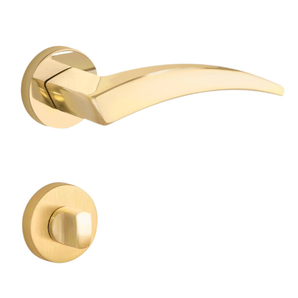 Fechadura Design Flexa Banheiro 55mm Latão Polido Dourado Loc