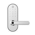 Fechadura Digital  Yale YMC 420W IP55 Branca Cromada de Embutir com Biometria, Senha, Cartão e Chave