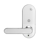 Fechadura Digital  Yale YMC 420W IP55 Branca Cromada de Embutir com Biometria, Senha, Cartão e Chave