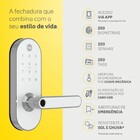 Fechadura Digital  Yale YMC 420W IP55 Branca Cromada de Embutir com Biometria, Senha, Cartão e Chave