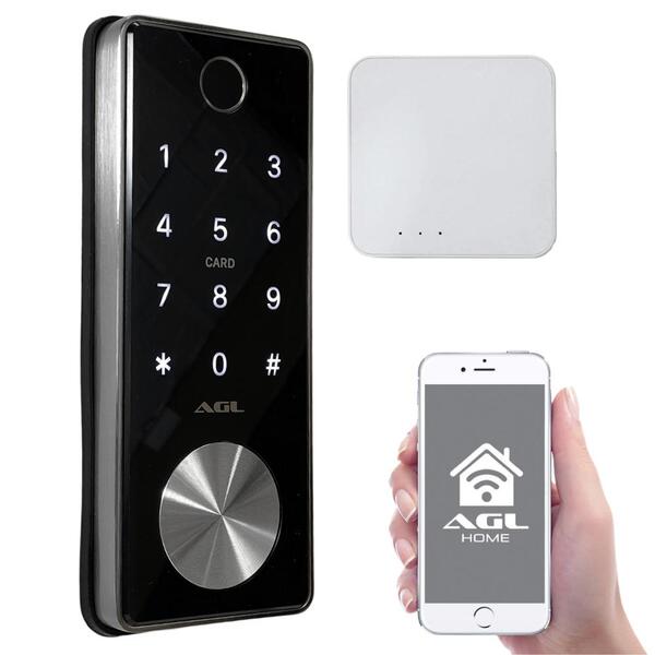 Fechadura Digital Agl T12 Preta Com Biometria Aplicativo E Hu
