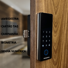Fechadura Digital Biométrica Atenas Para Porta De Madeira