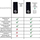 Fechadura Digital Eletronica Milre 8600 Preta Com Gateway Hub