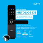 Fechadura Eletrônica Digital Elsys com Biometria, Chave e Senha e Wi-Fi ESF-DE4000B Embutir para Porta de Giro