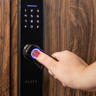 Fechadura Digital Elsys Embutir para Porta Pivotante DE-4000B Biometria Senha Chave Wi-Fi