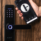Fechadura Digital Elsys Embutir para Porta Pivotante DE-4000B Biometria Senha Chave Wi-Fi