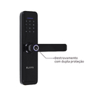 Fechadura Digital Elsys Embutir para Porta de Madeira ESF-DE4000B Biometria Senha Chave Wi-Fi