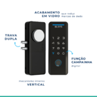 Fechadura Digital Elsys Senha e TAG Tecno ESF-DS4100V Preta Sobrepor